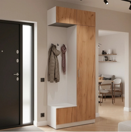 Набор мебели для прихожей "Марсель-201" МР 01-201 В2490 Ш1000 Г420 (ЛДСП Дуб крафт золотой)